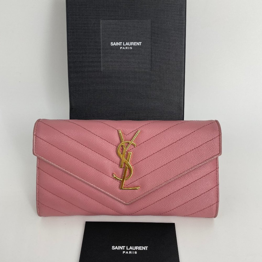 YSL Mauve Pink Color Wallet